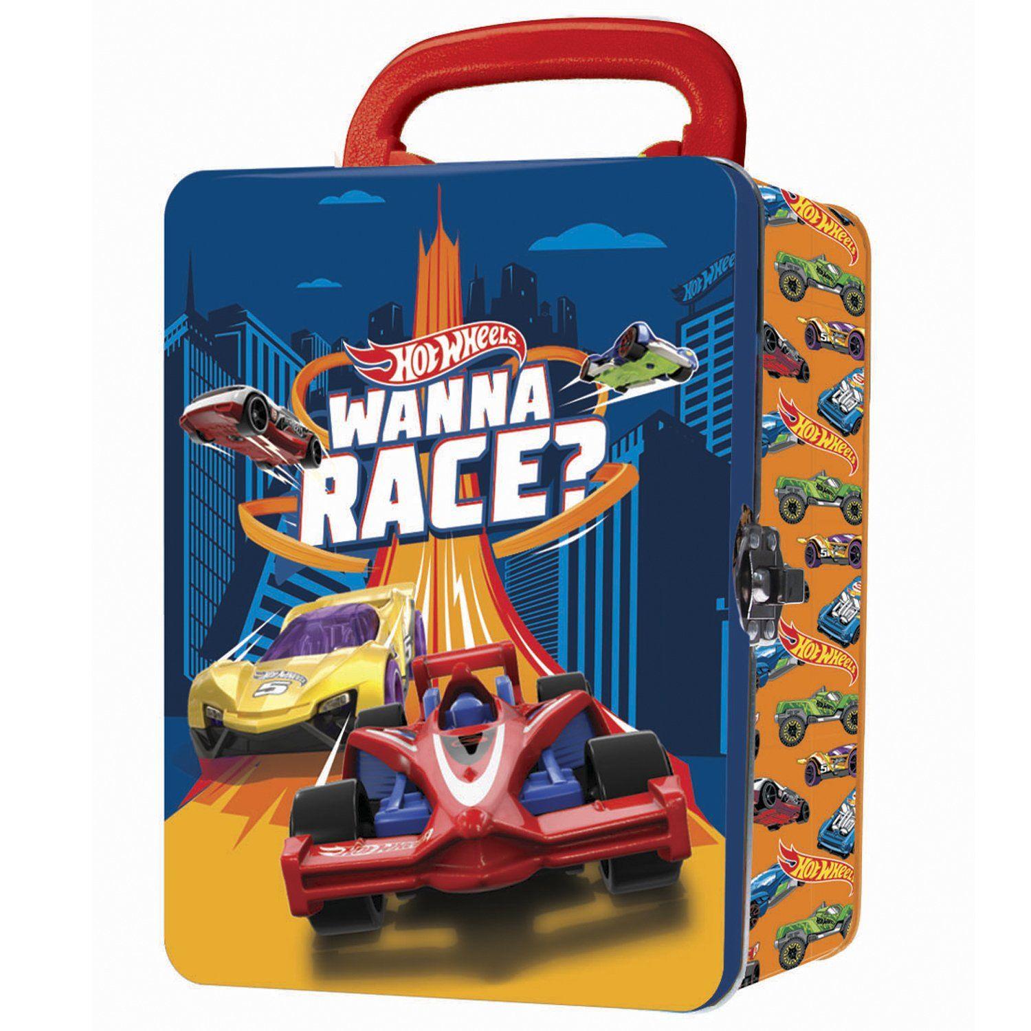 Caja Metalica Portautos Hotwheels Wanna Race-0