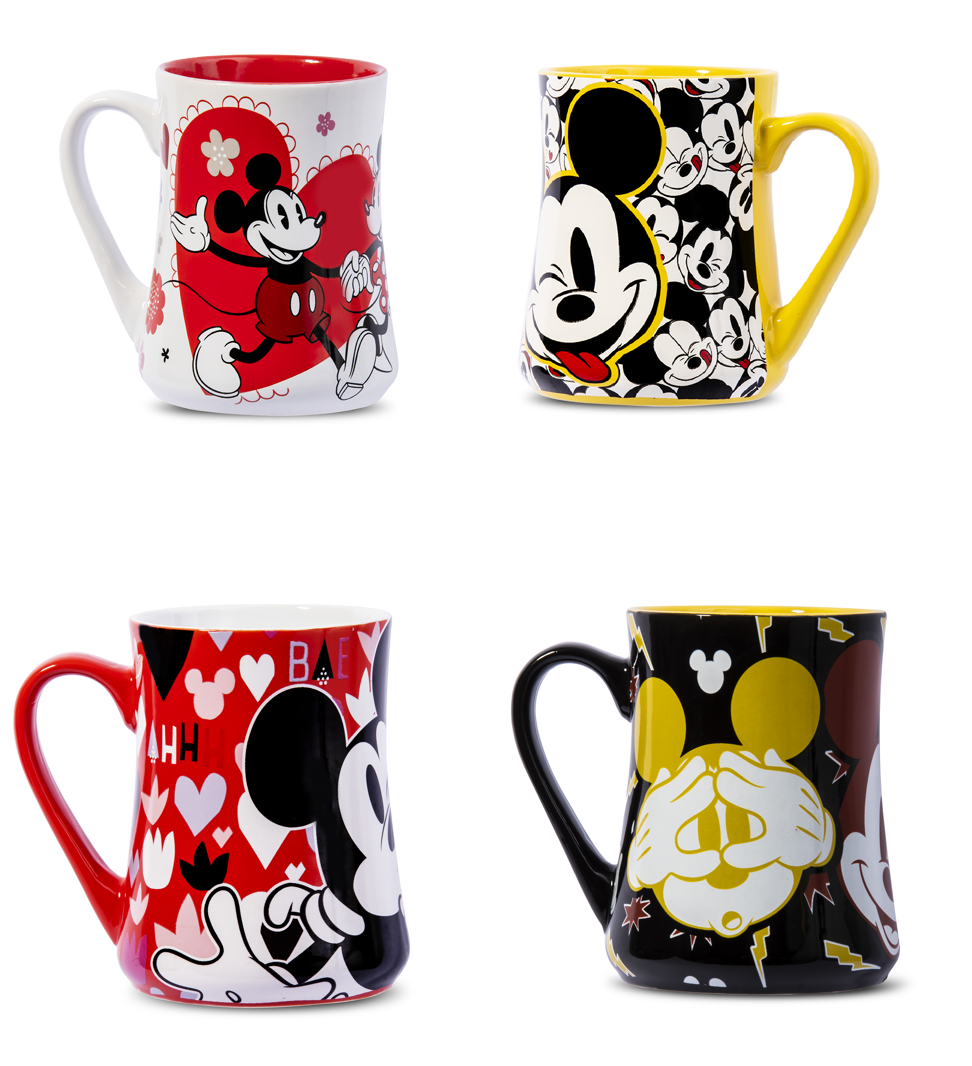 Pack De 4 Tazones De Ceramica De Mickey Grande-0