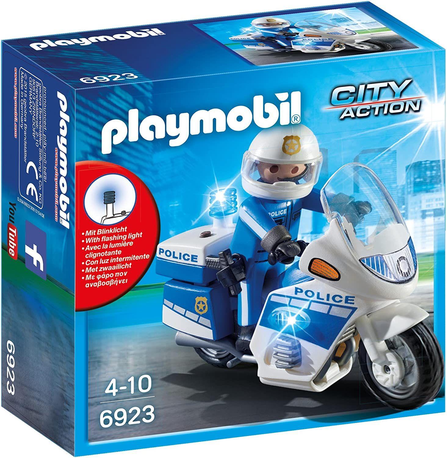 Playmobil Policía En Moto Con Luces 6923-0