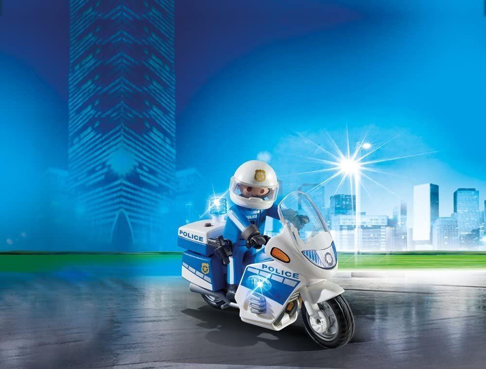 Playmobil Policía En Moto Con Luces 6923-2