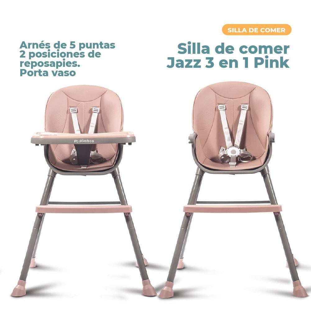 Silla de Comer para Bebes 3 en 1 Pikaboo Modelo Jazz Rosada-1