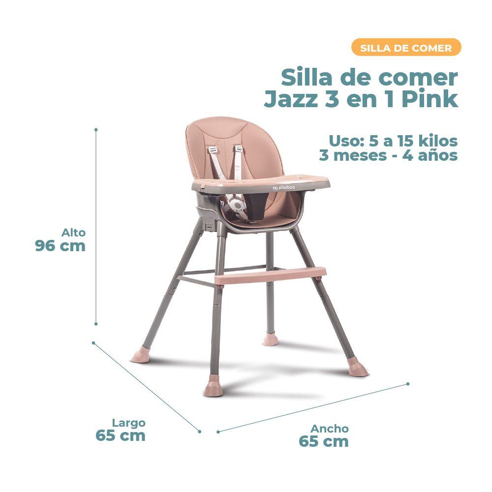 Silla de Comer para Bebes 3 en 1 Pikaboo Modelo Jazz Rosada-2