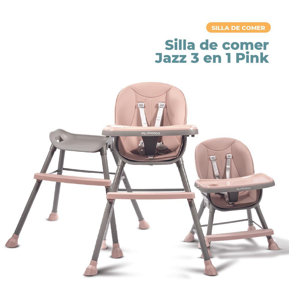 Silla de Comer para Bebes 3 en 1 Pikaboo Modelo Jazz Rosada-3