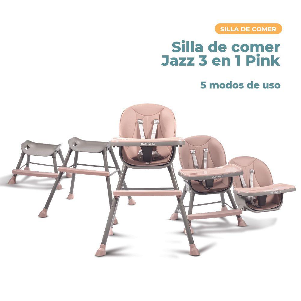 Silla de Comer para Bebes 3 en 1 Pikaboo Modelo Jazz Rosada-4