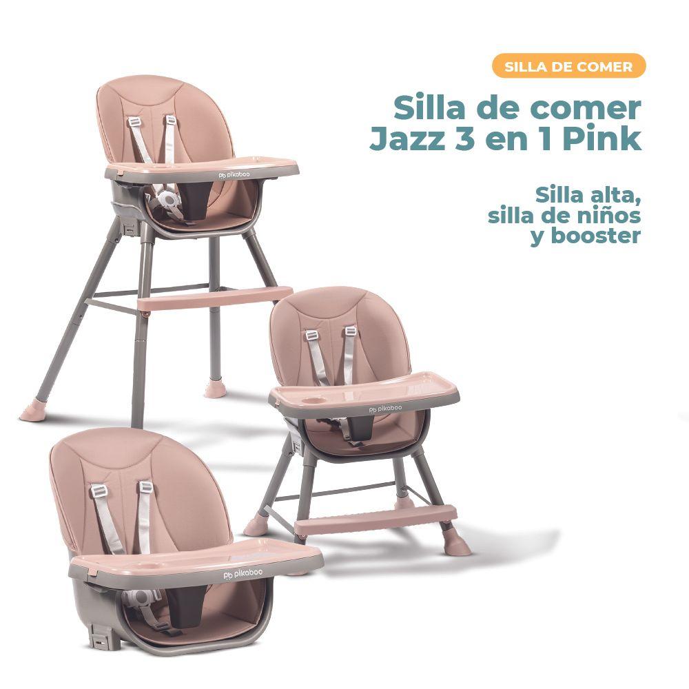 Silla de Comer para Bebes 3 en 1 Pikaboo Modelo Jazz Rosada-5