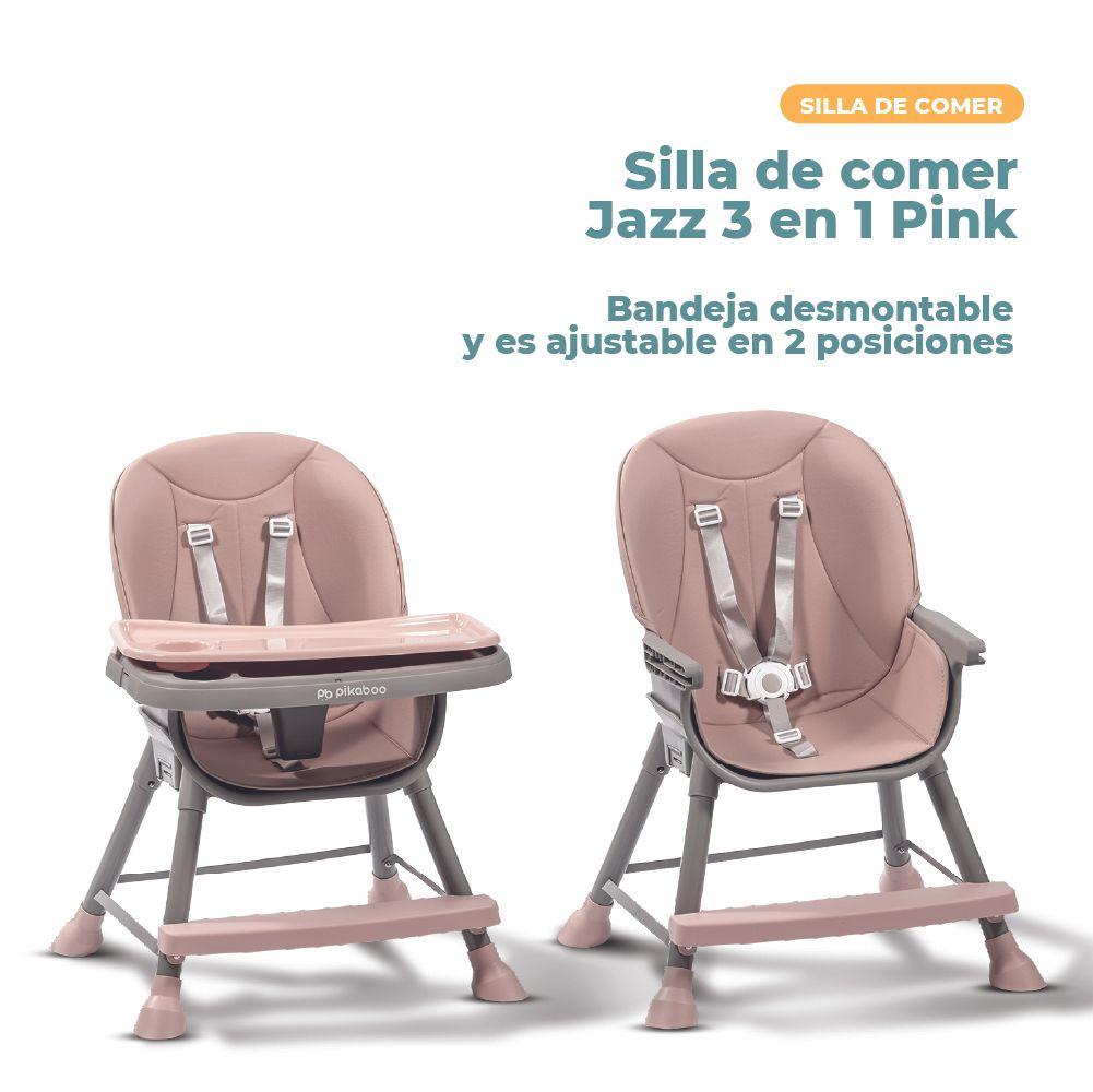Silla de Comer para Bebes 3 en 1 Pikaboo Modelo Jazz Rosada-6
