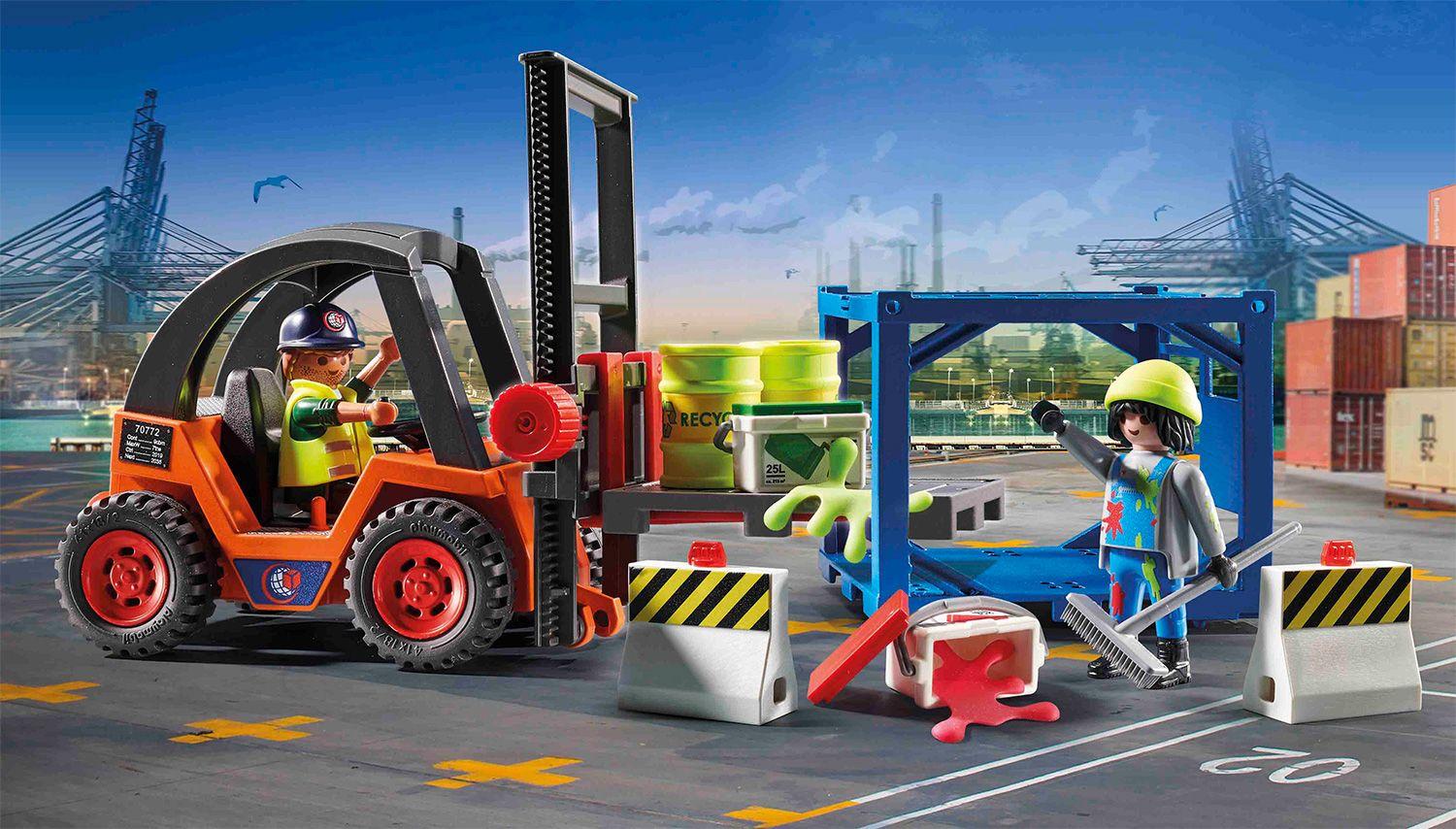 Playmobil Carretilla elevadora con carga 70772-3