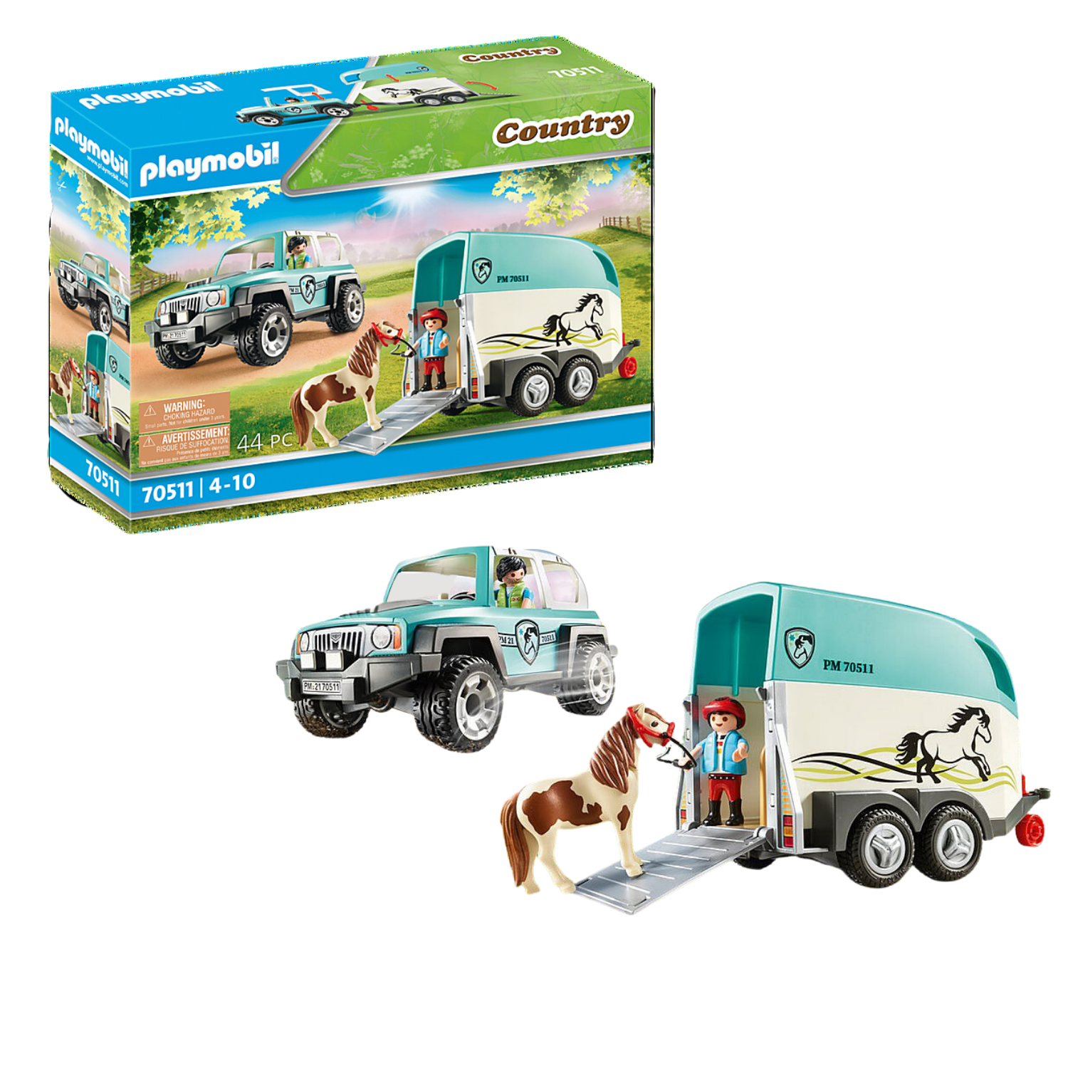 Playmobil Coche con Remolque para Poni - 70511-0