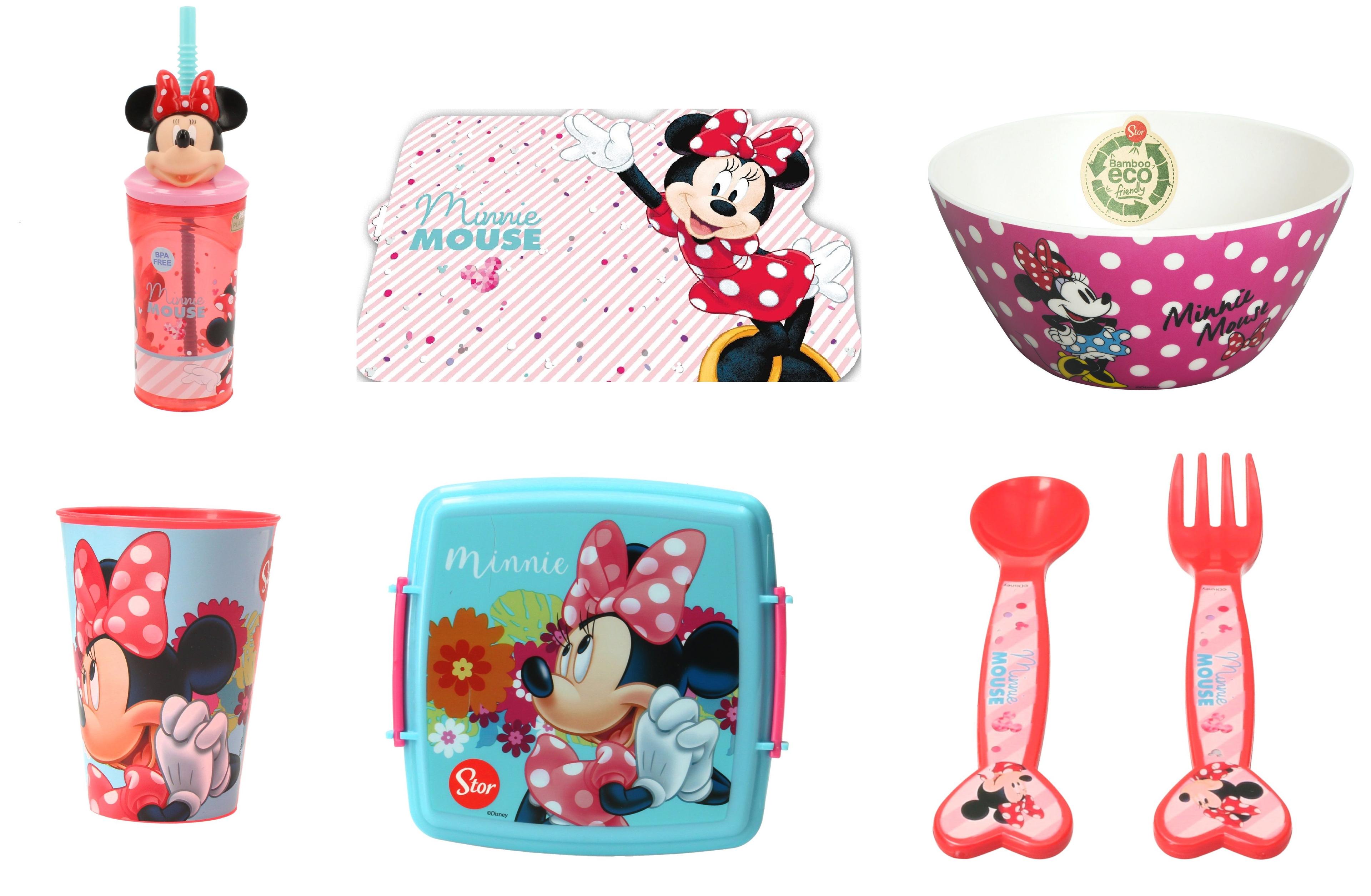 Vaso + Individual + Cubiertos + Portasandwich De Minnie-0