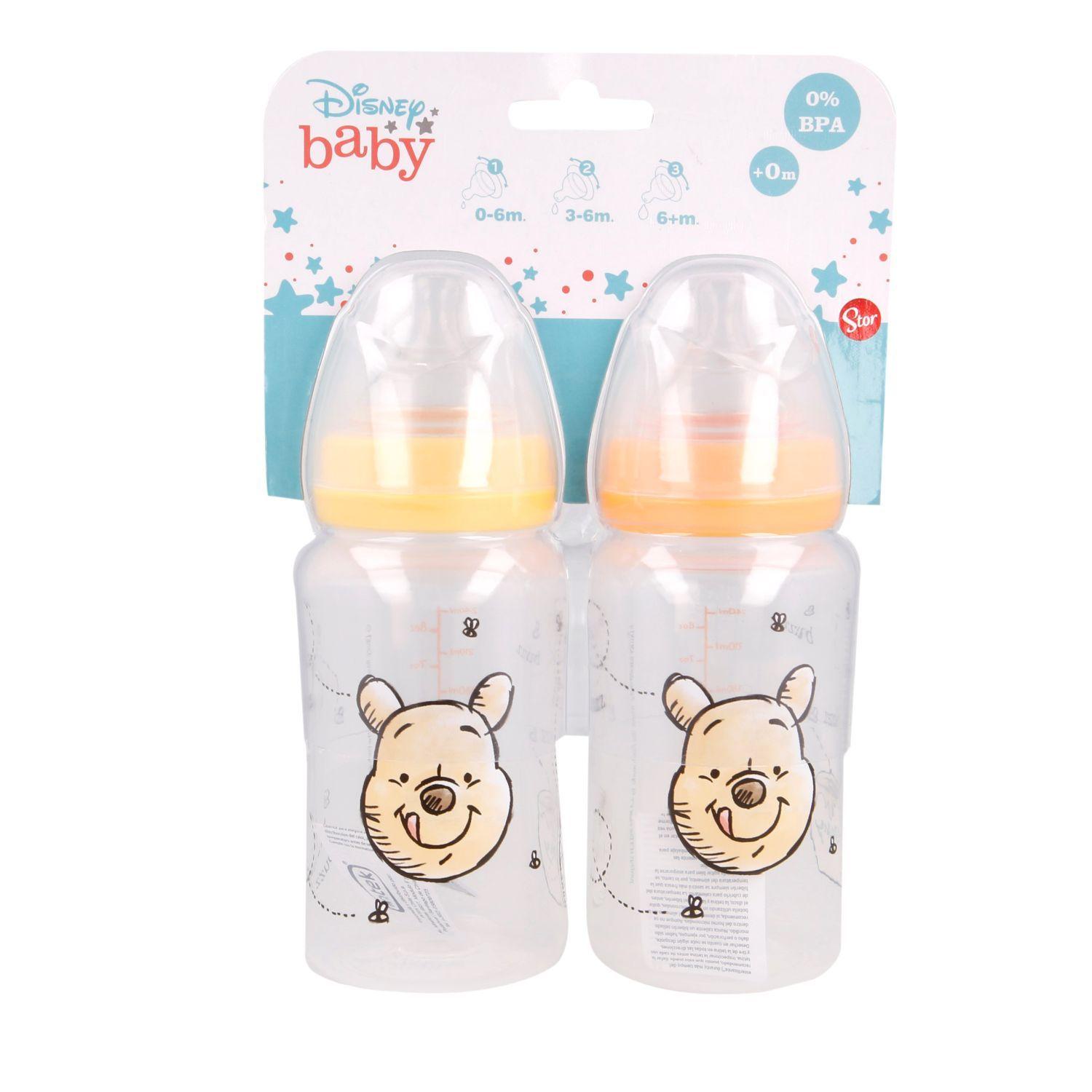 Set 2 Mamaderas 3 Flujos Disney Baby Pooh 240 Ml-1