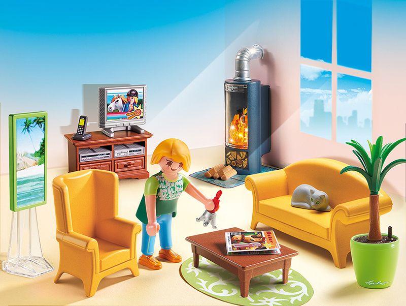 Playmobil Sala De Estar Con Fuego 5308-1