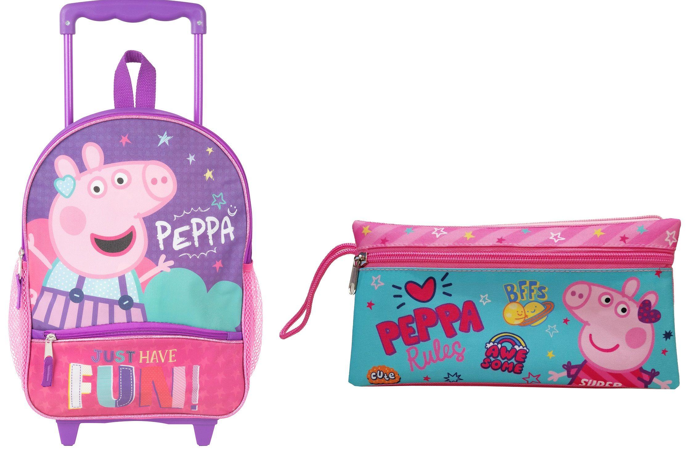 Estuche Doble Cierre + Mochila C/Ruedas Bts Peppa Pig-0