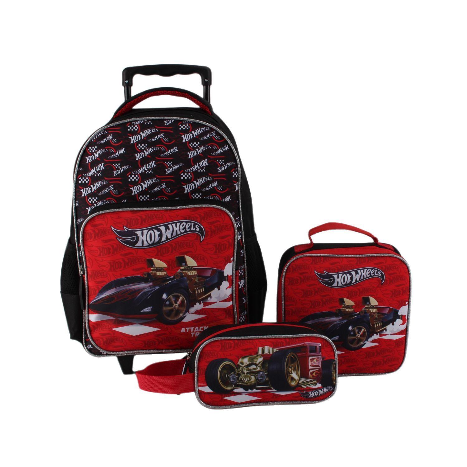 Set 3 Piezas Mochila 15" + Lonchera + Estuche Hot Wheels-0