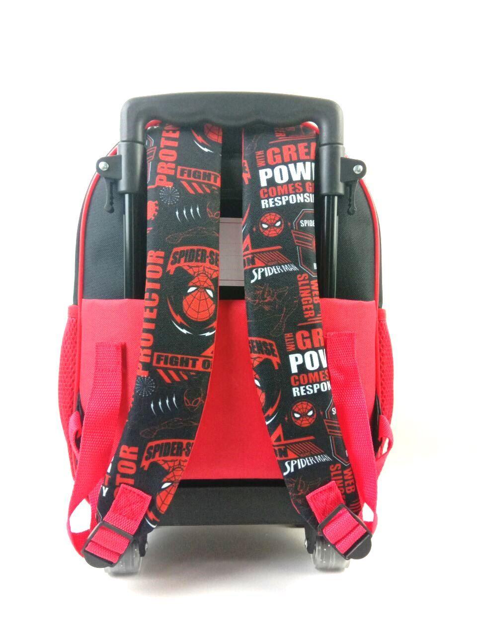 Mochila Con Ruedas Spiderman Roja-2