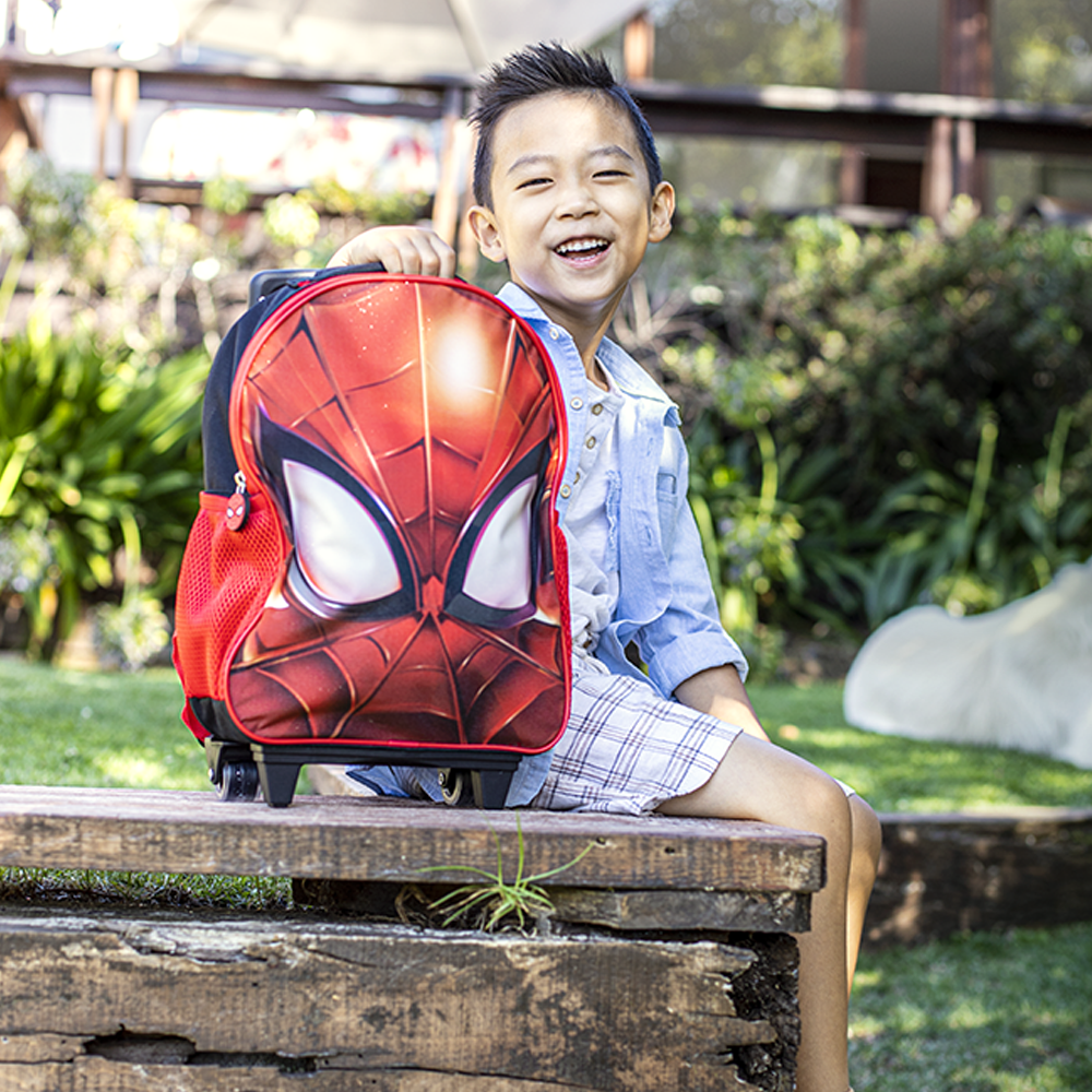 Mochila Con Ruedas Spiderman Roja-3