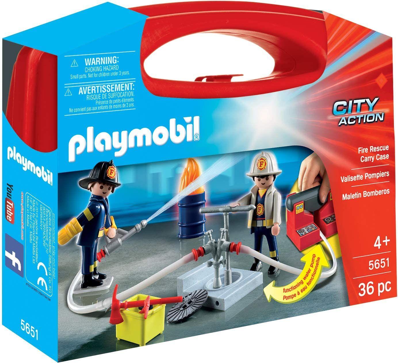 Playmobil Maleta De Bomberos De Rescate De Fuego 5651-0