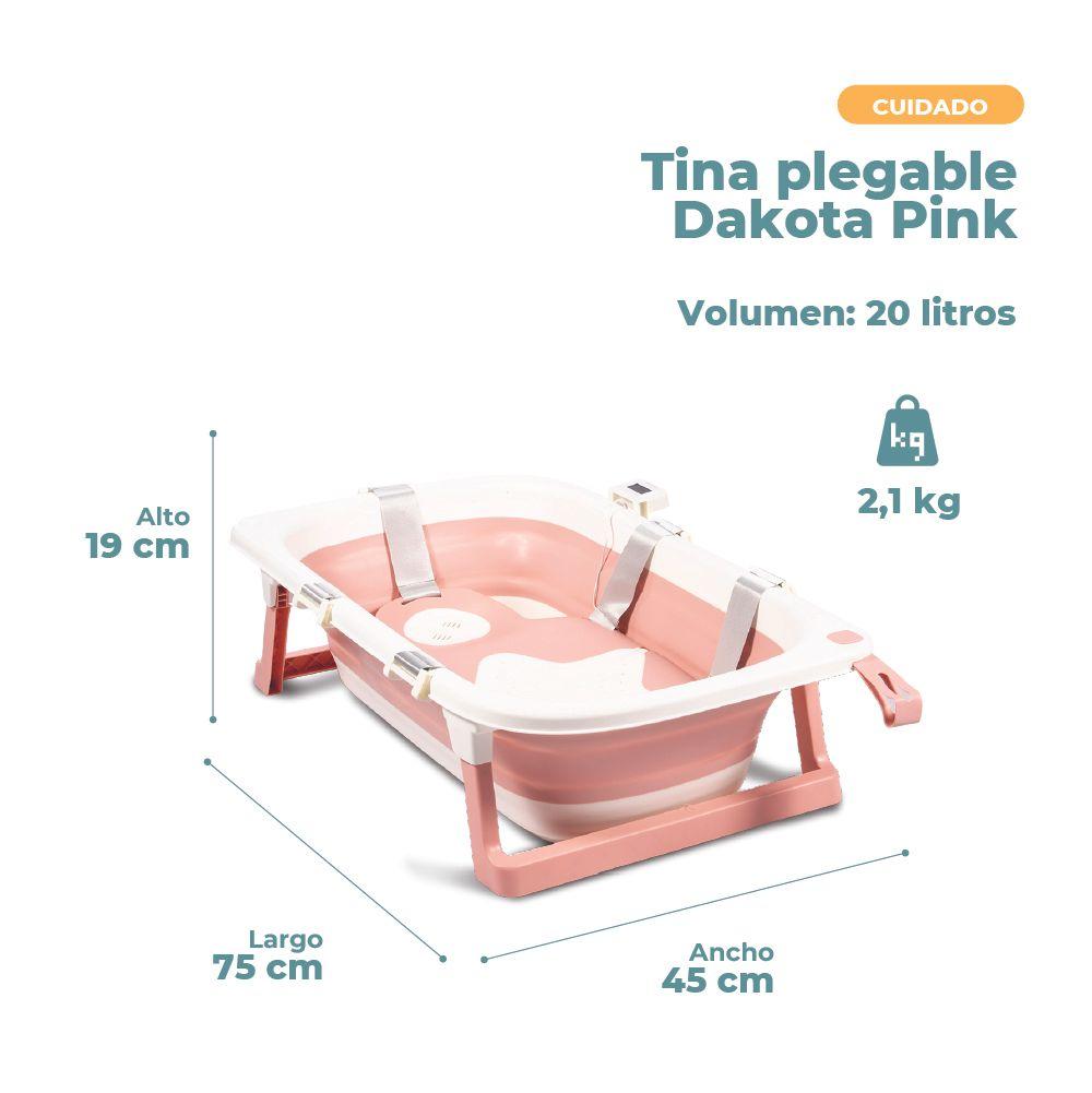 Tina de Baño Plegable para Bebes de Pikaboo Dakota Rosada-2