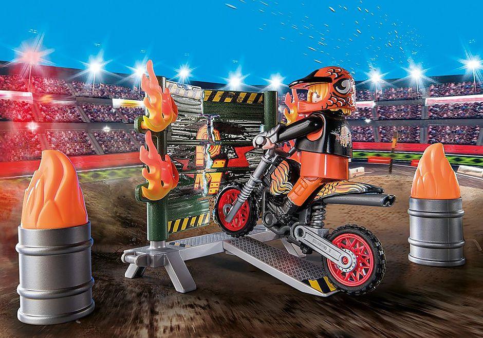 Playmobil Starter Pack Stuntshow Moto con Pared - 71256-3