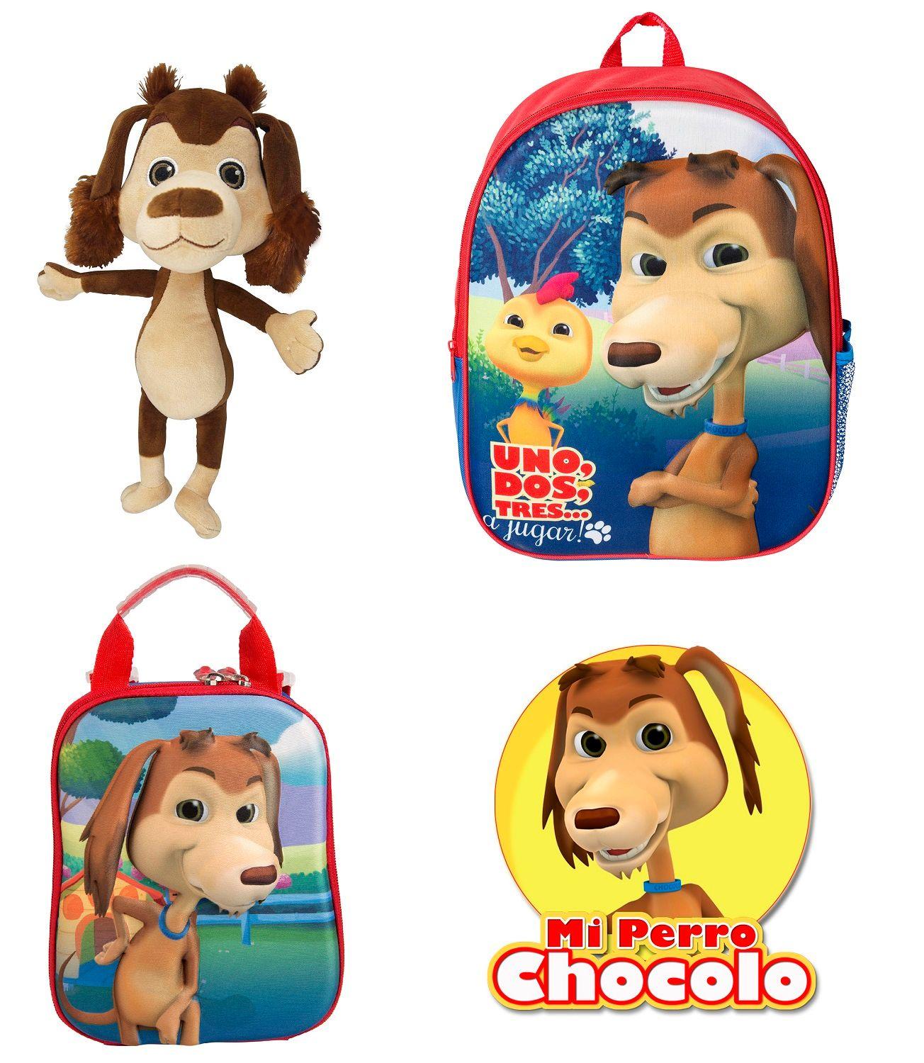 Pack Oferta Perro Chocolo Peluche + Mochila 3D + Lonchera-0