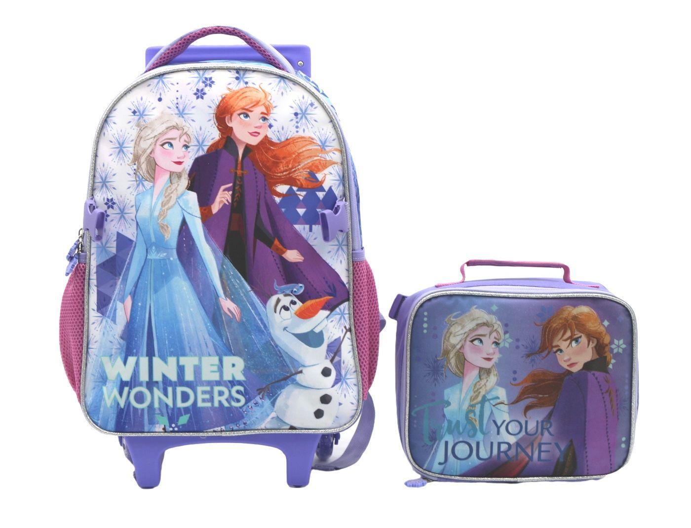 Mochila Con Ruedas+ Lonchera 15" Frozen-0