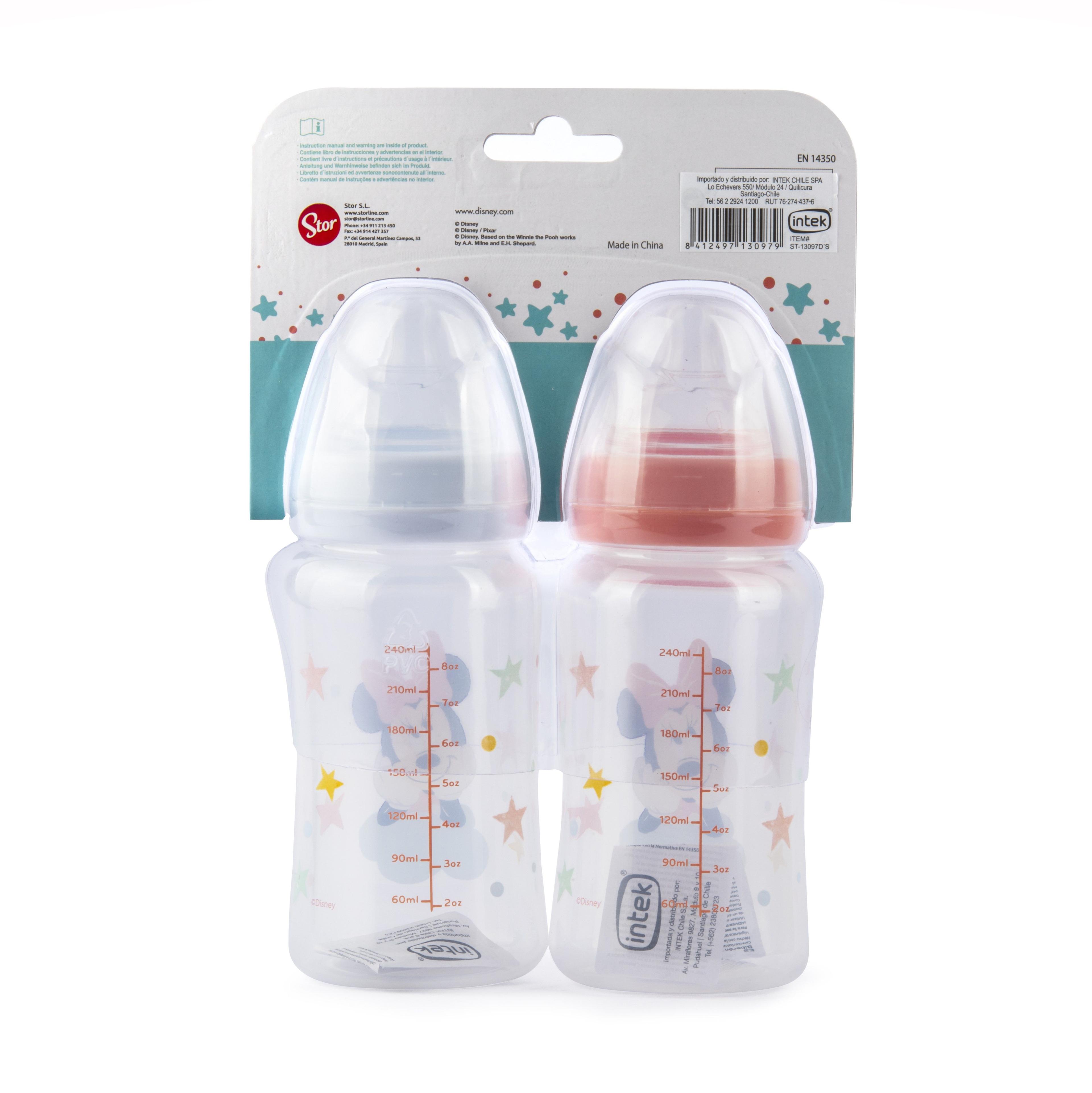 Set 2 Mamaderas 3 Flujos Disney Baby Minnie 240 Ml -2