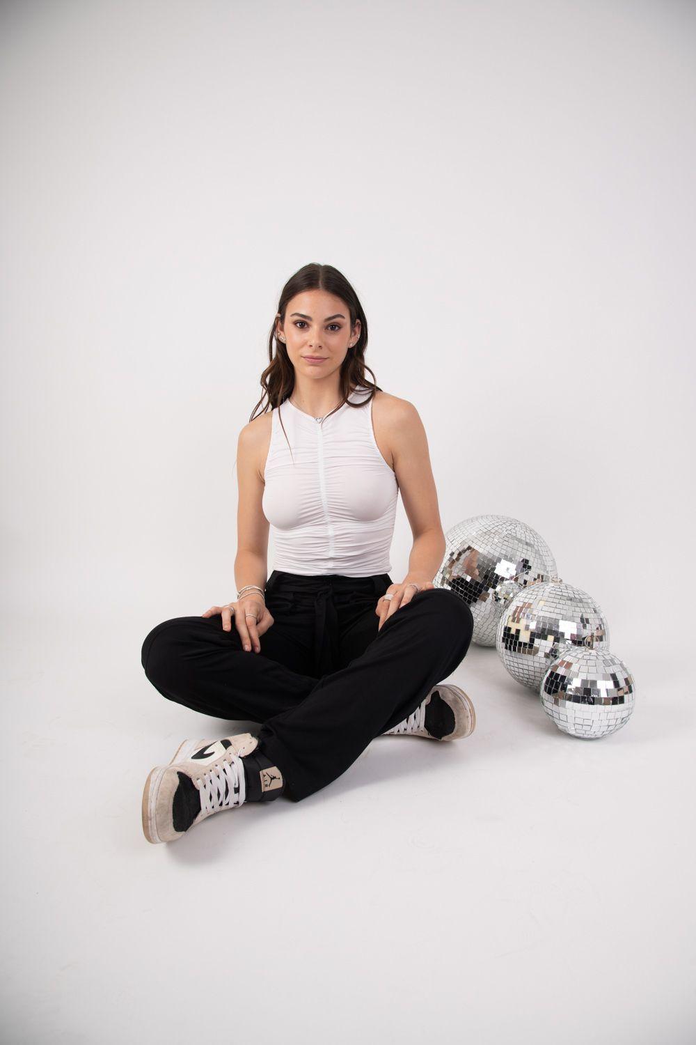 Polera Mujer Recogida Blanca-2