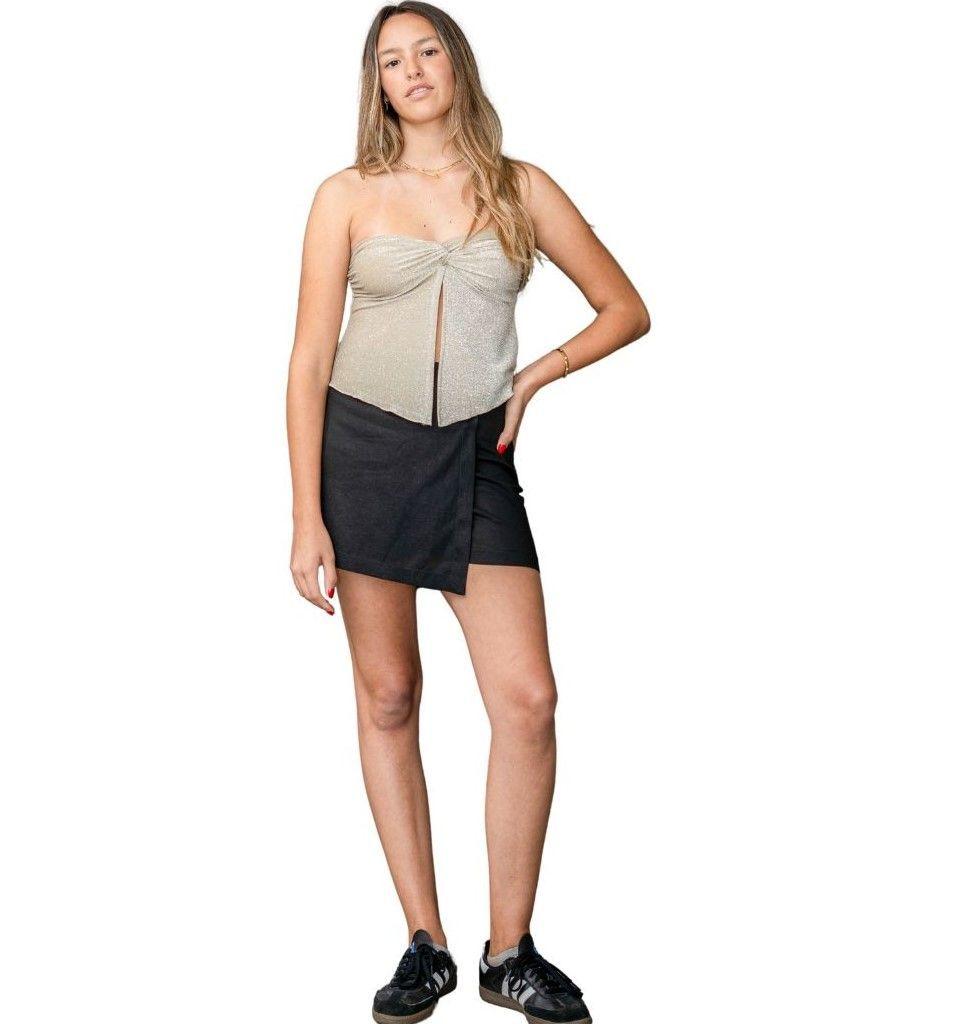 MINISHORT AMAPOLA LINO NEGRO-1