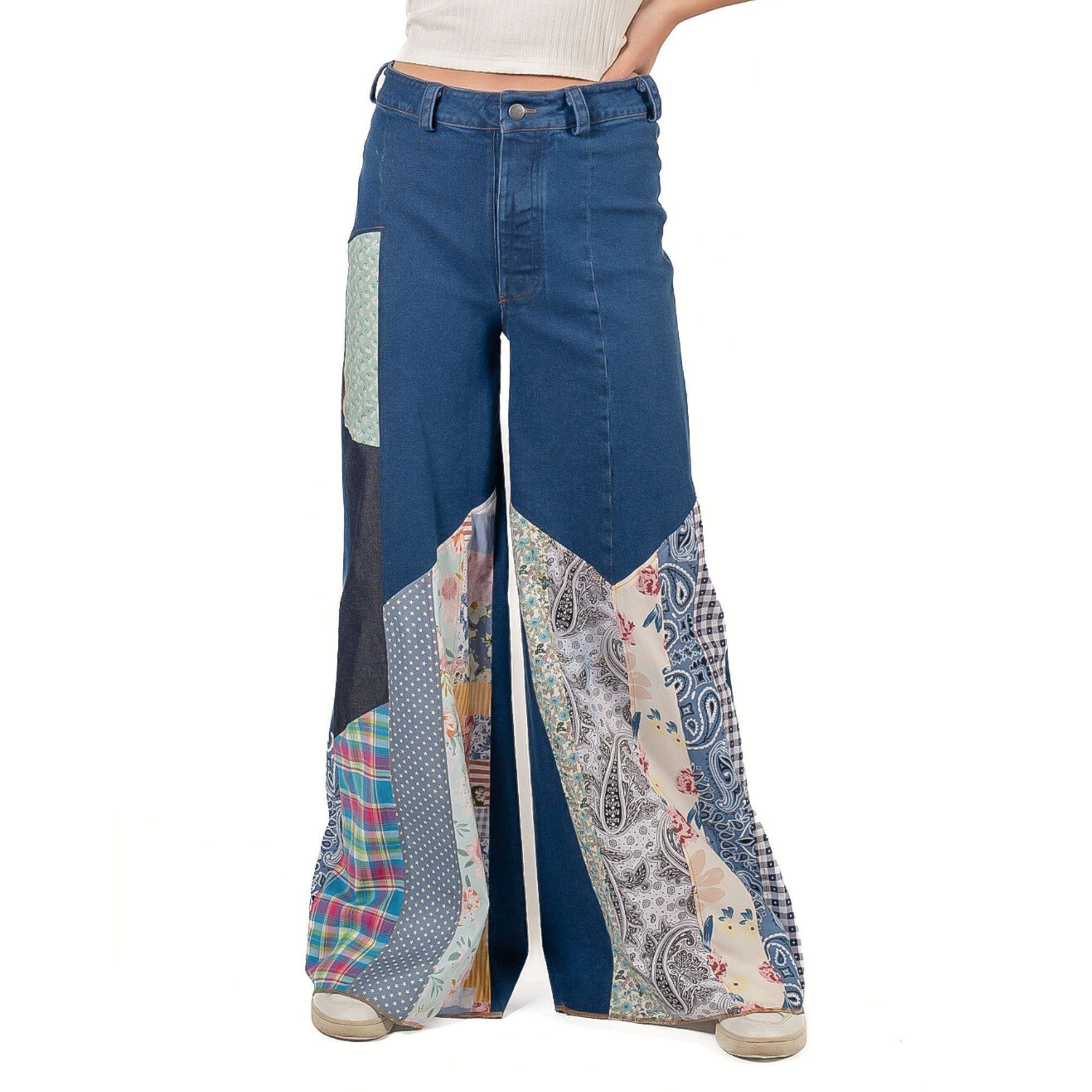 JEANS PATCHWORK AZUL-0