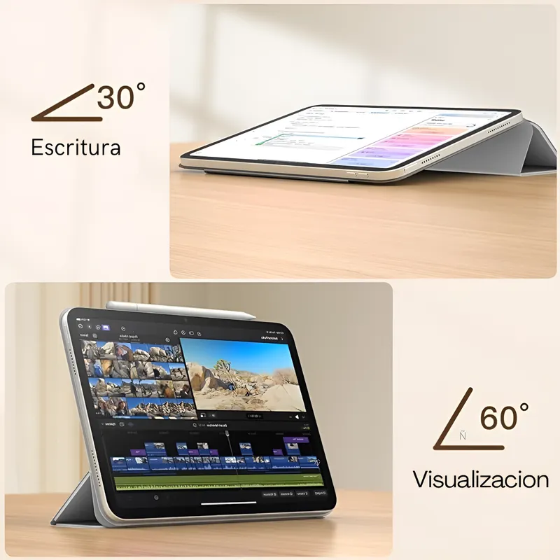 Carcasa Magnetica Para iPad 11 A16 10ma Gen Gris-2