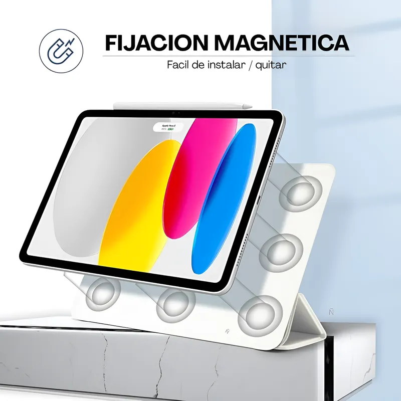 Carcasa Magnetica Para iPad 11 A16 10ma Gen Gris-3