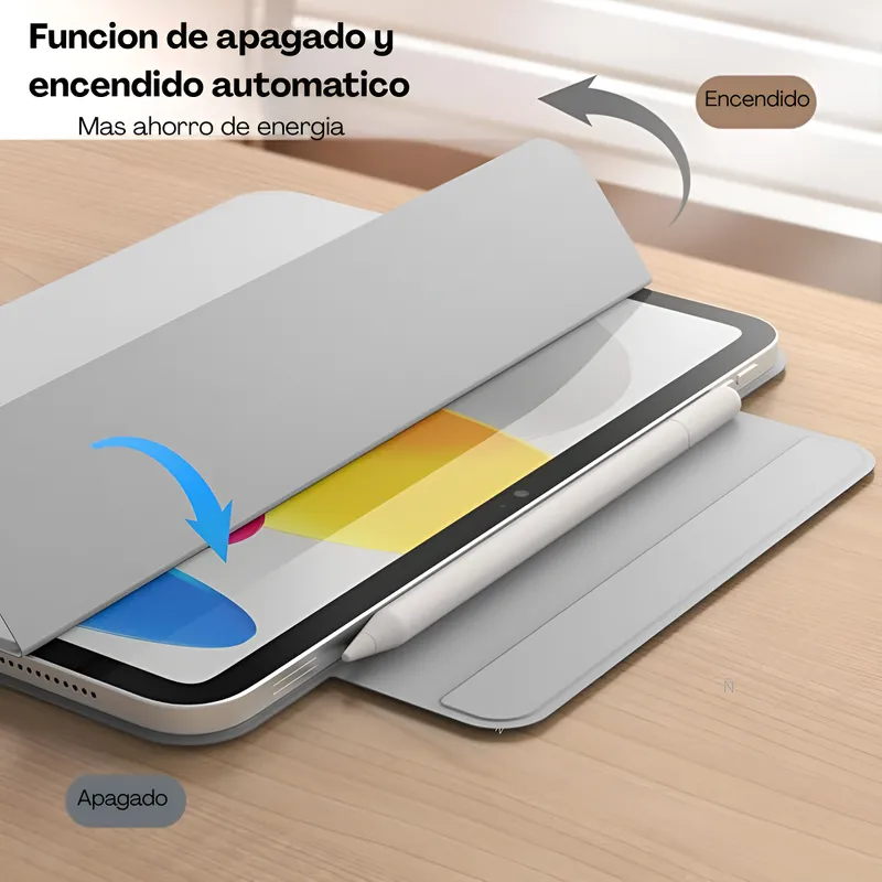 Carcasa Magnetica Para iPad 11 A16 10ma Gen Gris-4