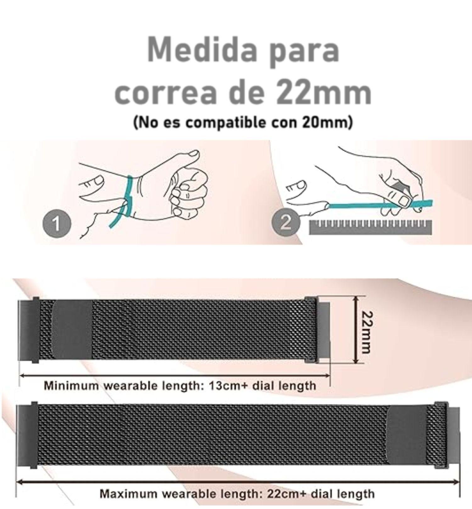 Correa Metálica Magnética Para Huawei Gt6 Gt5 Gt4 Gt3 Gt2 / 22mm Rojo-4