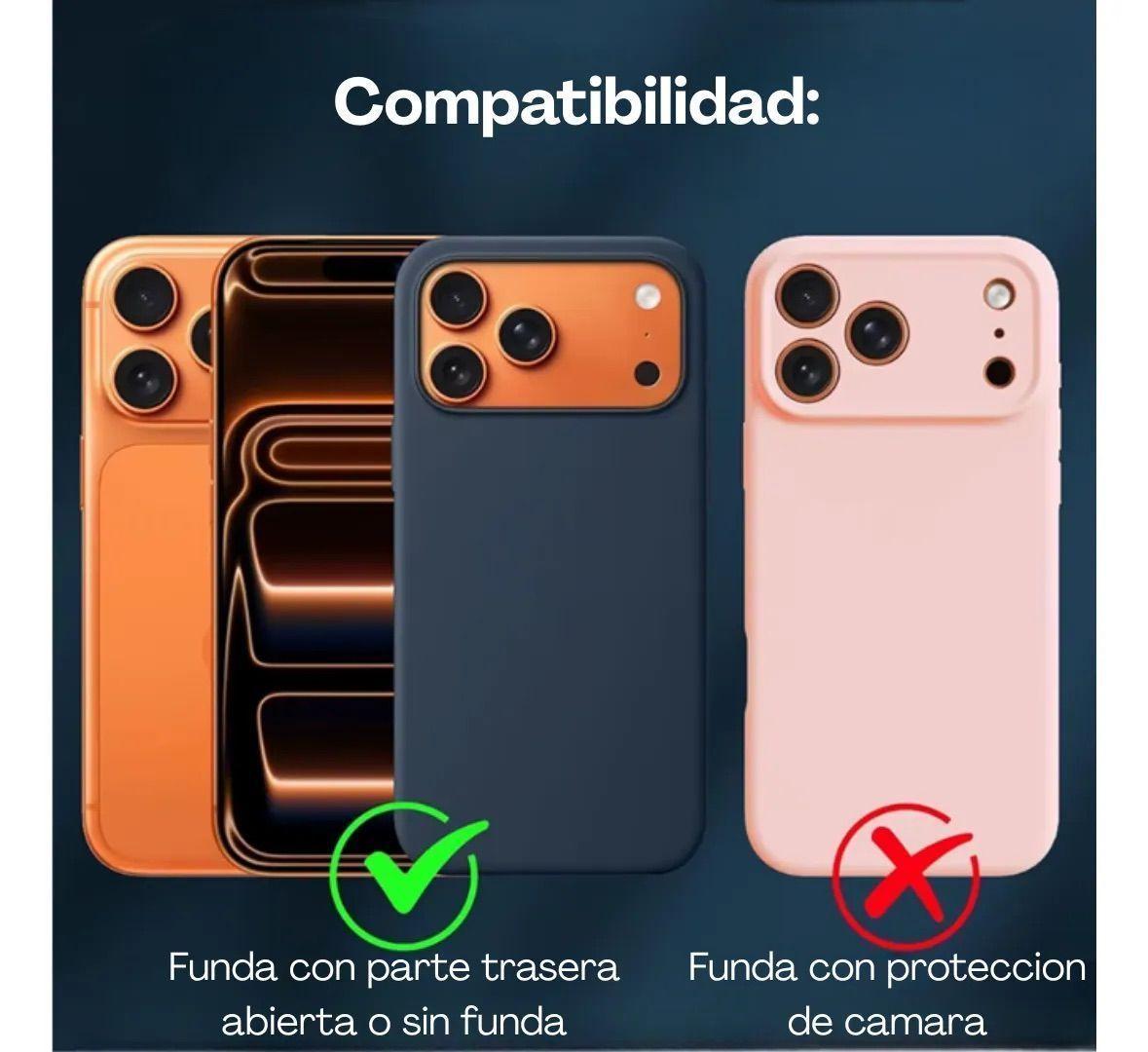 Protector De Camara Trasera Para iPhone 17 Pro Max Transparente-4