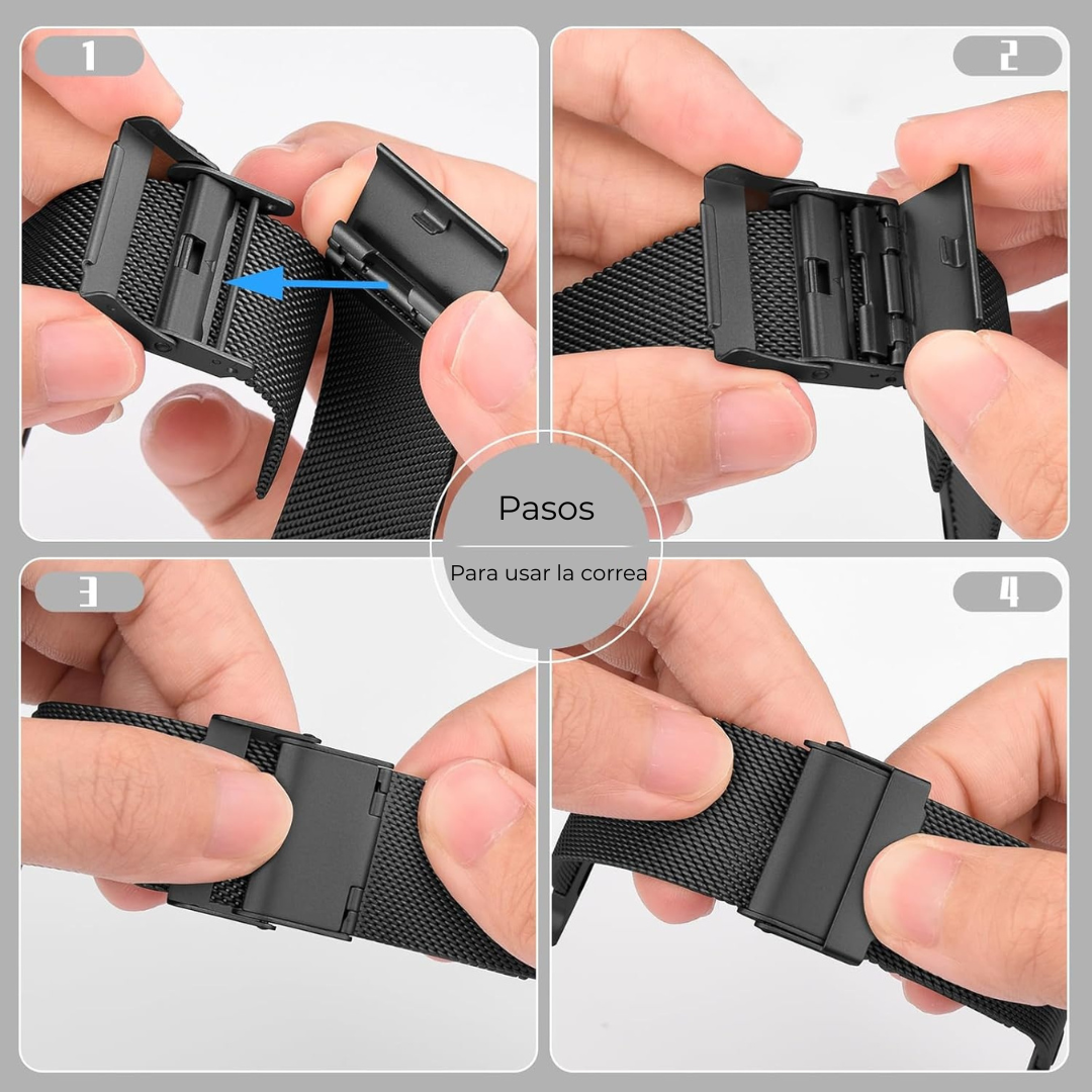 Correa de malla trenzada acero inoxidable Apple watch 38 40 41 S11 S10 42mm-5