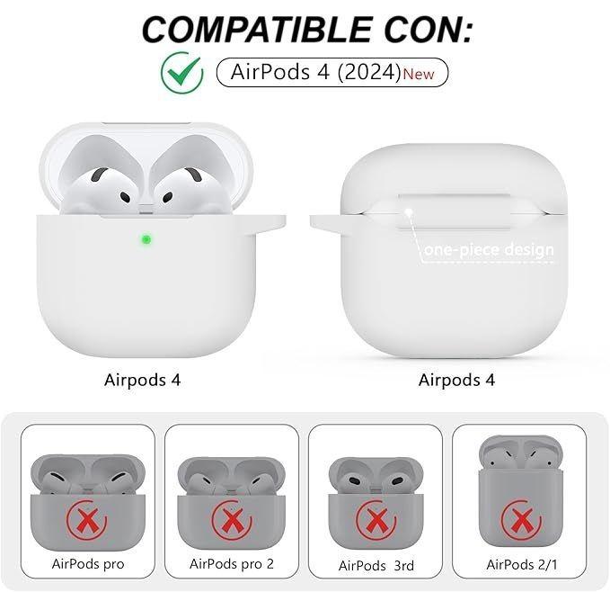 Funda Silicona Para Airpods 4 Blanco-1