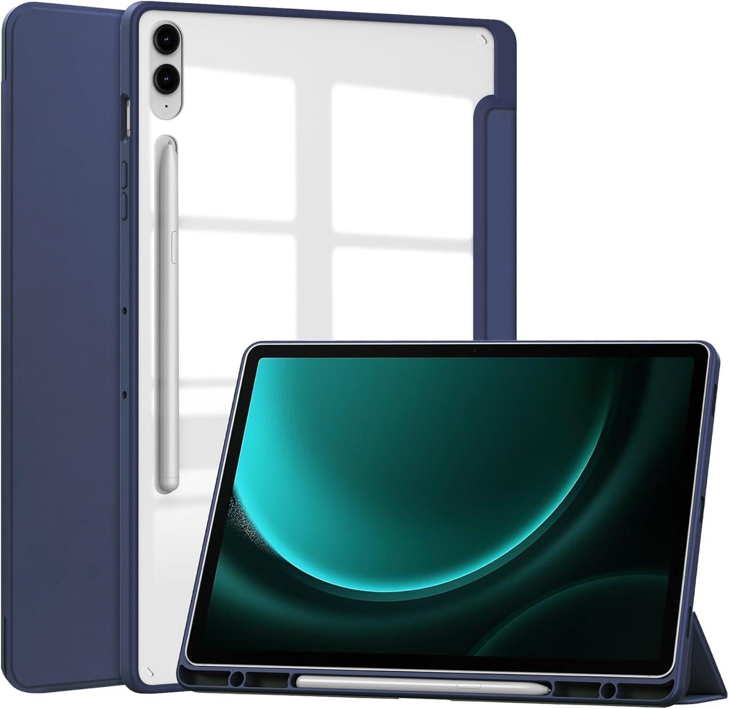 Carcasa Transparente Para Samsung Tab S9 / S9 Fe 10.9 /11  Azul-0