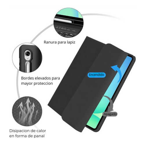 Funda con Teclado para Samsung Galaxy Tab S10 Fe Plus 13.1-5