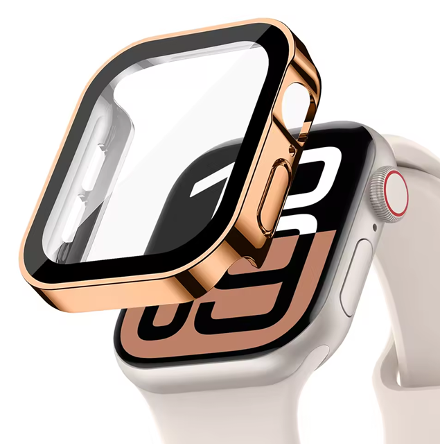 Protector Carcasa Slim Para Apple Watch 42mm Serie 10 Oro Rosa-0