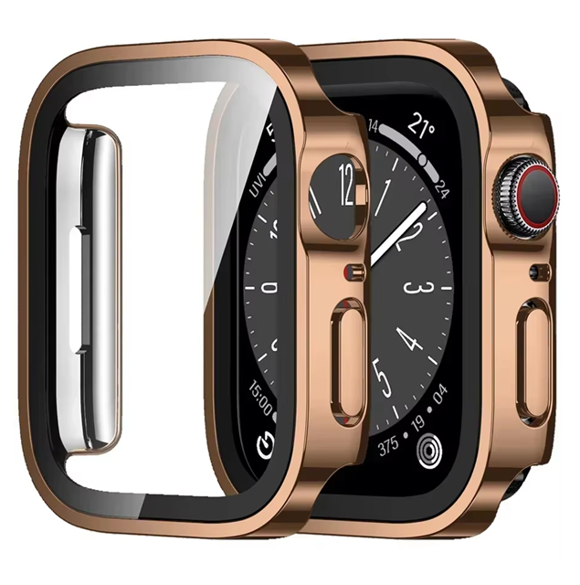 Protector Carcasa Slim Para Apple Watch 42mm Serie 10 Oro Rosa-2