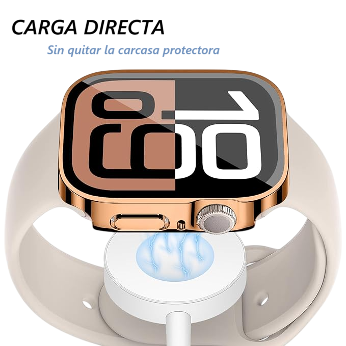 Protector Carcasa Slim Para Apple Watch 42mm Serie 10 Oro Rosa-4