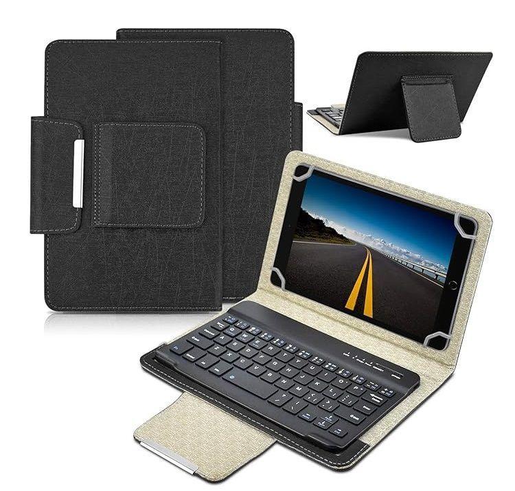 Carcasa Funda Universal Con teclado Para Tablet de 9.6 hasta 10.6" - Lenovo Tab -  Samsung Tab Negro-0