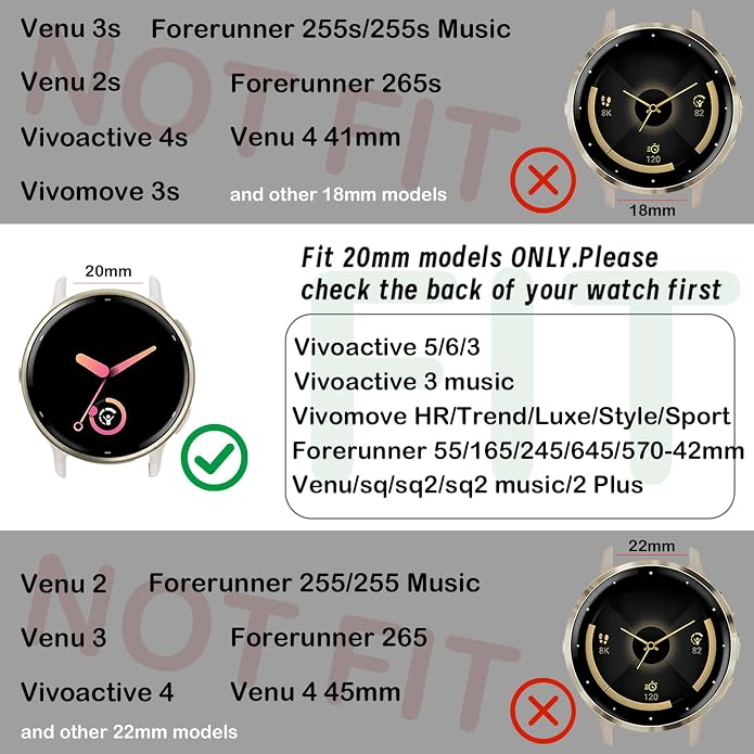 Correa Para Garmin Forerunner 55 245 645 Vivoactive 6/5/3 Negro-2