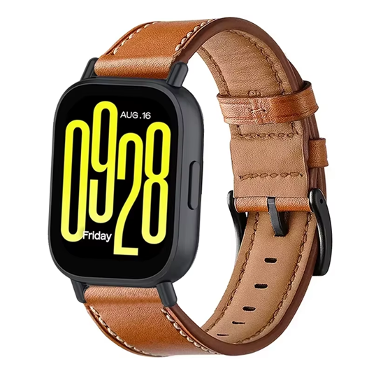Correa De Cuero Para Xiaomi Watch 5 Active 5 Lite Watch 3 Active 3 Lite Marron Claro-0