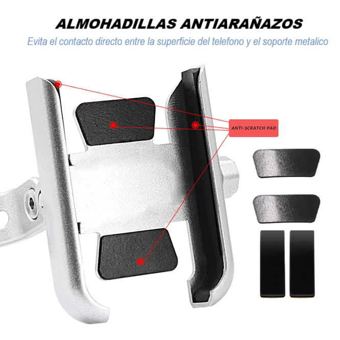 Soporte Aluminio De Teléfono Para Moto Bicicleta Manillar-5