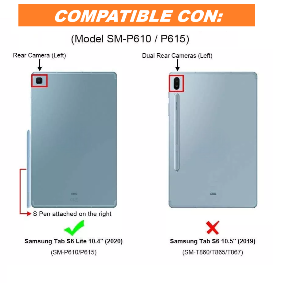 Carcasa Para Samsung Galaxy Tab S6 Lite 10.4" pulgadas con portalápiz Vino-5