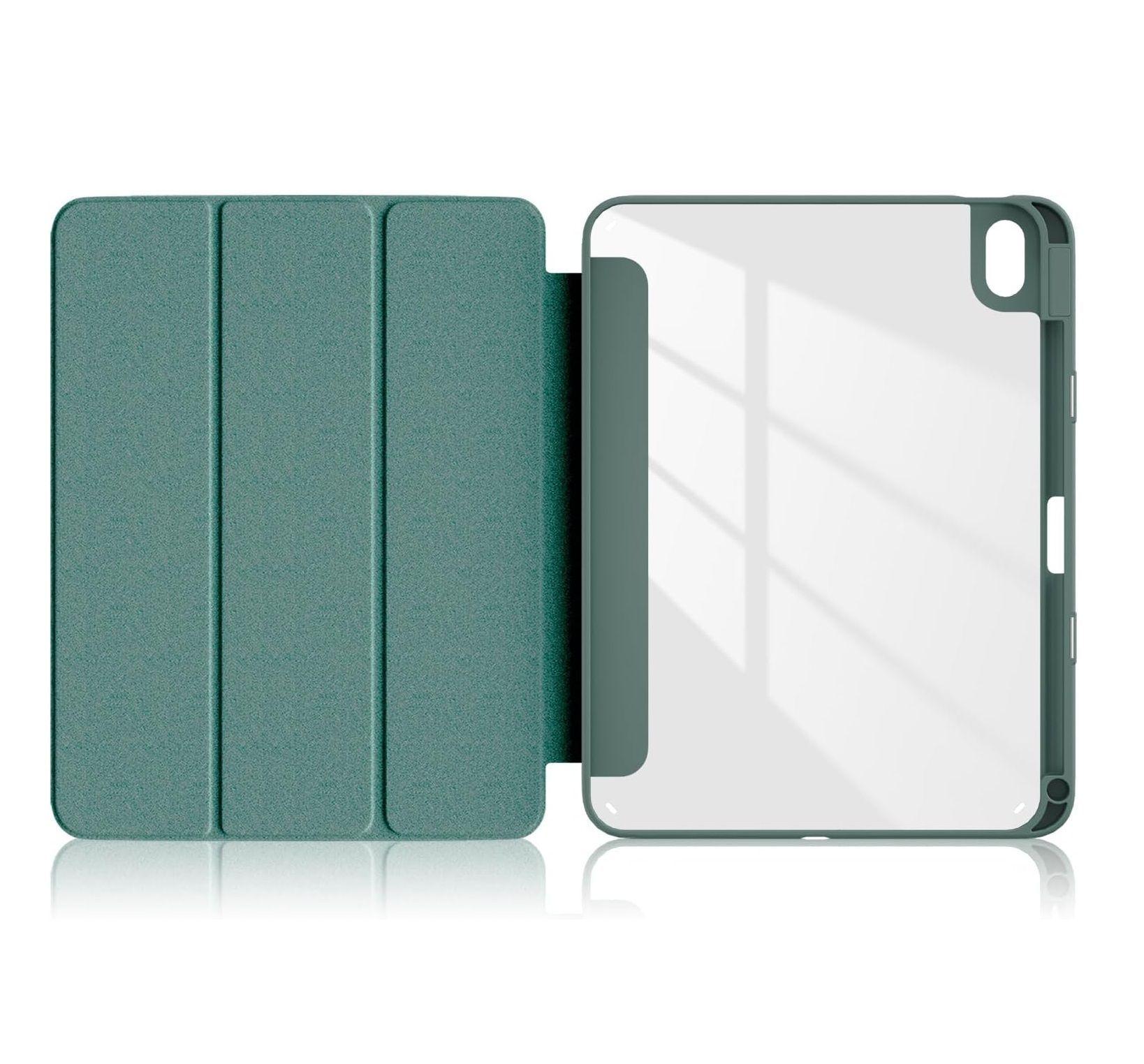  Carcasa Funda Transparente Con Ranura Lapiz Para iPad 10.9 10th Gen Verde-3