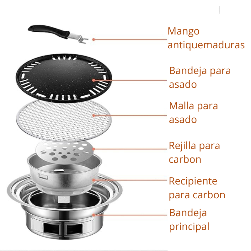 Parrilla Barbacoa Coreana Acero Inoxidable-2