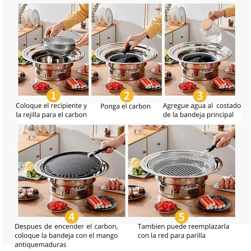 Parrilla Barbacoa Coreana Acero Inoxidable-4