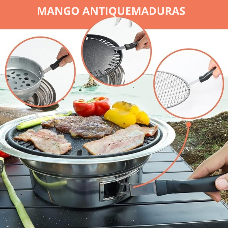 Parrilla Barbacoa Coreana Acero Inoxidable-5