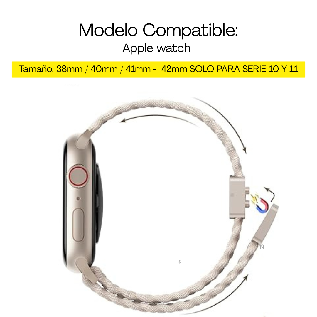Correa Nylon Trenzada Para Apple Watch 38 40 41mm 42 S10 S11-4